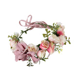 Maxbell Floral Crown Headpiece Garland Headbands for Vacation Wedding Festival Party Pink