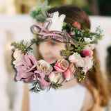 Maxbell Floral Crown Headpiece Garland Headbands for Vacation Wedding Festival Party Pink