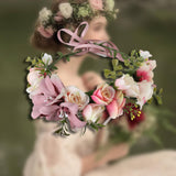 Maxbell Floral Crown Headpiece Garland Headbands for Vacation Wedding Festival Party Pink