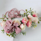 Maxbell Floral Crown Headpiece Garland Headbands for Vacation Wedding Festival Party Pink