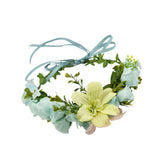 Maxbell Floral Crown Headpiece Garland Headbands for Vacation Wedding Festival Party Green