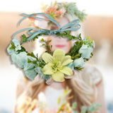 Maxbell Floral Crown Headpiece Garland Headbands for Vacation Wedding Festival Party Green
