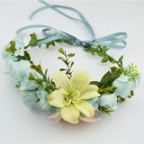 Maxbell Floral Crown Headpiece Garland Headbands for Vacation Wedding Festival Party Green