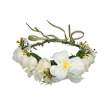 Maxbell Floral Crown Headpiece Garland Headbands for Vacation Wedding Festival Party Beige