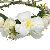 Maxbell Floral Crown Headpiece Garland Headbands for Vacation Wedding Festival Party Beige
