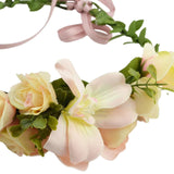 Maxbell Floral Crown Headpiece Garland Headbands for Vacation Wedding Festival Party Pink Yellow