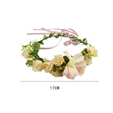 Maxbell Floral Crown Headpiece Garland Headbands for Vacation Wedding Festival Party Pink Yellow