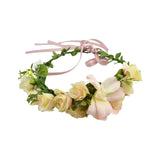Maxbell Floral Crown Headpiece Garland Headbands for Vacation Wedding Festival Party Pink Yellow