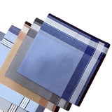 Maxbell 4xPocket Square Hankies Kerchief Party Grooms Durable Cotton Men Handkerchiefs Style G 6Pcs Random