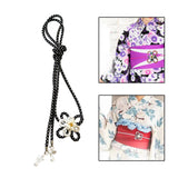 Maxbell 3xObi Ornament Lady Obi Fastening Belt Decoration for Christmas Ceremony Party Black