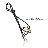 Maxbell 4xObi Ornament Lady Obi Fastening Belt Decoration for Christmas Ceremony Party Black