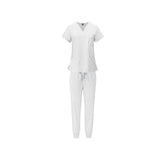 Maxbell 2xNursing Uniforms Beauty Salon Shop V Neck T Shirts Women Scrubs Sets M