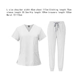 Maxbell 2xNursing Uniforms Beauty Salon Shop V Neck T Shirts Women Scrubs Sets L