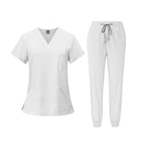 Maxbell 2xNursing Uniforms Beauty Salon Shop V Neck T Shirts Women Scrubs Sets XL