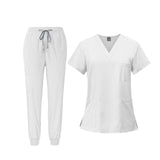 Maxbell 2xNursing Uniforms Beauty Salon Shop V Neck T Shirts Women Scrubs Sets XL