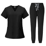 Maxbell 2 Piece Female Scrub Set Machine Washable Nurse Work Clothing for Salon