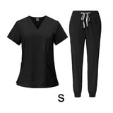 Maxbell 2 Piece Female Scrub Set Machine Washable Nurse Work Clothing for Salon