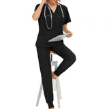 Maxbell 2 Piece Female Scrub Set Machine Nurse Work Clothing for Beauty Salon