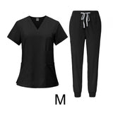 Maxbell 2 Piece Female Scrub Set Machine Washable Nurse Work Clothing for Salon