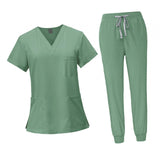 Maxbell 2xFemale Scrub Set Machine Washable Nurse Work Clothing for Beauty Salon