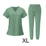 Maxbell 2xFemale Scrub Set Machine Washable Nurse Work Clothing for Beauty Salon