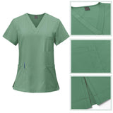 Maxbell 2xFemale Scrub Set Machine Washable Nurse Work Clothing for Beauty Salon