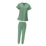 Maxbell 2xFemale Scrub Set Machine Washable Nurse Work Clothing for Beauty Salon
