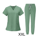 Maxbell 2xFemale Scrub Set Machine Washable Nurse Work Clothing for Beauty Salon