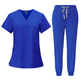 Female Scrub Set Nurse Workwear for Pet Groomer Beauty Salon SPA Cosmetology XXL Royal Blue