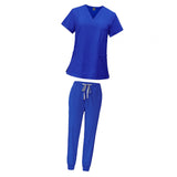 Female Scrub Set Nurse Workwear for Pet Groomer Beauty Salon SPA Cosmetology XXL Royal Blue