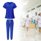 Female Scrub Set Nurse Workwear for Pet Groomer Beauty Salon SPA Cosmetology XXL Royal Blue