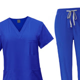 Female Scrub Set Nurse Workwear for Pet Groomer Beauty Salon SPA Cosmetology XXL Royal Blue
