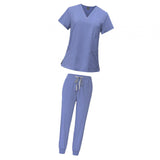 Maxbell 2xFemale Scrub Set Machine Washable Nurse Work Clothing for Beauty Salon