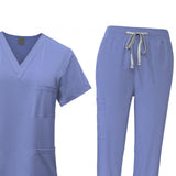 Maxbell 2xFemale Scrub Set Machine Washable Nurse Work Clothing for Beauty Salon
