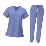 Maxbell 2xFemale Scrub Set Machine Washable Nurse Work Clothing for Beauty Salon