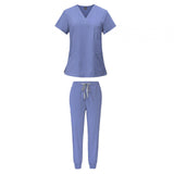 Maxbell 2xFemale Scrub Set Machine Washable Nurse Work Clothing for Beauty Salon
