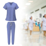 Maxbell 2xFemale Scrub Set Machine Washable Nurse Work Clothing for Beauty Salon