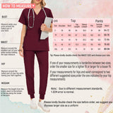 Maxbell 2xFemale Scrub Set Machine Washable Nurse Work Clothing for Beauty Salon