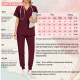Maxbell 2xFemale Scrub Set Machine Washable Nurse Work Clothing for Beauty Salon