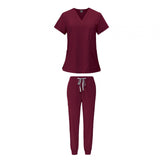 Maxbell 2xFemale Scrub Set Machine Washable Nurse Work Clothing for Beauty Salon