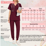 Maxbell 2xFemale Scrub Set Machine Washable Nurse Work Clothing for Beauty Salon