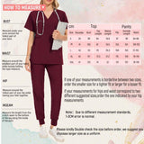 Maxbell 2xFemale Scrub Set Machine Washable Nurse Work Clothing for Beauty Salon