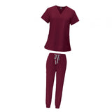 Maxbell 2xFemale Scrub Set Machine Washable Nurse Work Clothing for Beauty Salon