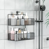 Maxbell 2xWall Hanging Baskets Metal Wire Storage Basket for Living Room Pantry Garage Black