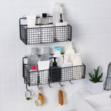 Maxbell 2xWall Hanging Baskets Metal Wire Storage Basket for Living Room Pantry Garage Black