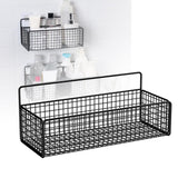 Maxbell 2xWall Hanging Baskets Metal Wire Storage Basket for Living Room Pantry Garage Black