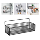Maxbell 2xWall Hanging Baskets Metal Wire Storage Basket for Living Room Pantry Garage Black