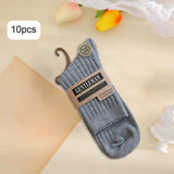 Maxbell 2x10 Pair Men Mid Calf Socks Soft Male Warm Socks for Sports Daily Wear Unisex Gray