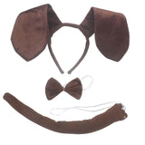 Maxbell 2xDog Ears Headband Tail Bowtie Set Gifts Headdress for Performance Dance Prom