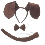 Maxbell 5xDog Ears Headband Tail Bowtie Set Gifts Headdress for Performance Dance Prom